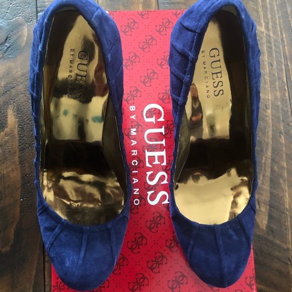 Guess Suede Wedges- Navy Blue-Size 6 - Picture 2 of 3